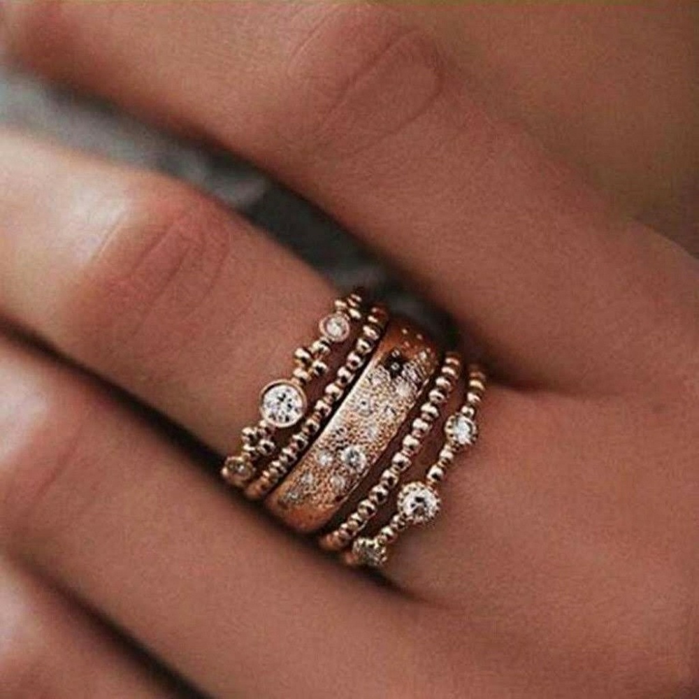 Quality 14K Rose Gold 5 Pc Size 9 Rose Gold Set